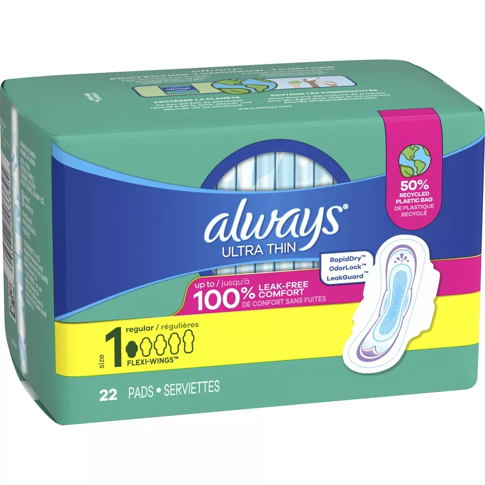 Always Ultra Thin Size 1 Regular Flexi Wings 22 Pads