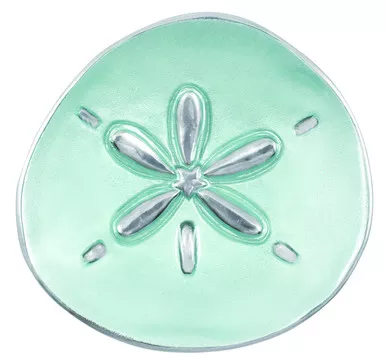 Aqua Sand Dollar Canape Plate by Mariposa
