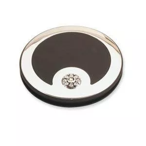 BRANDON MIRROR CRYSTALLIZED SWAROVSKI BLACK 5X ROUND 2.5 IN.