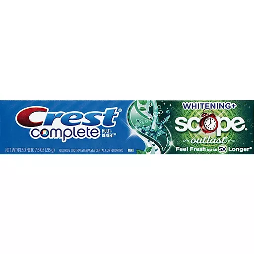 Crest Complete Whitening + Scope Outlast Mint Toothpaste 7.6 Oz
