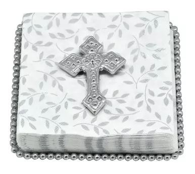 Cross Beaded Napkin Plate by Mariposa