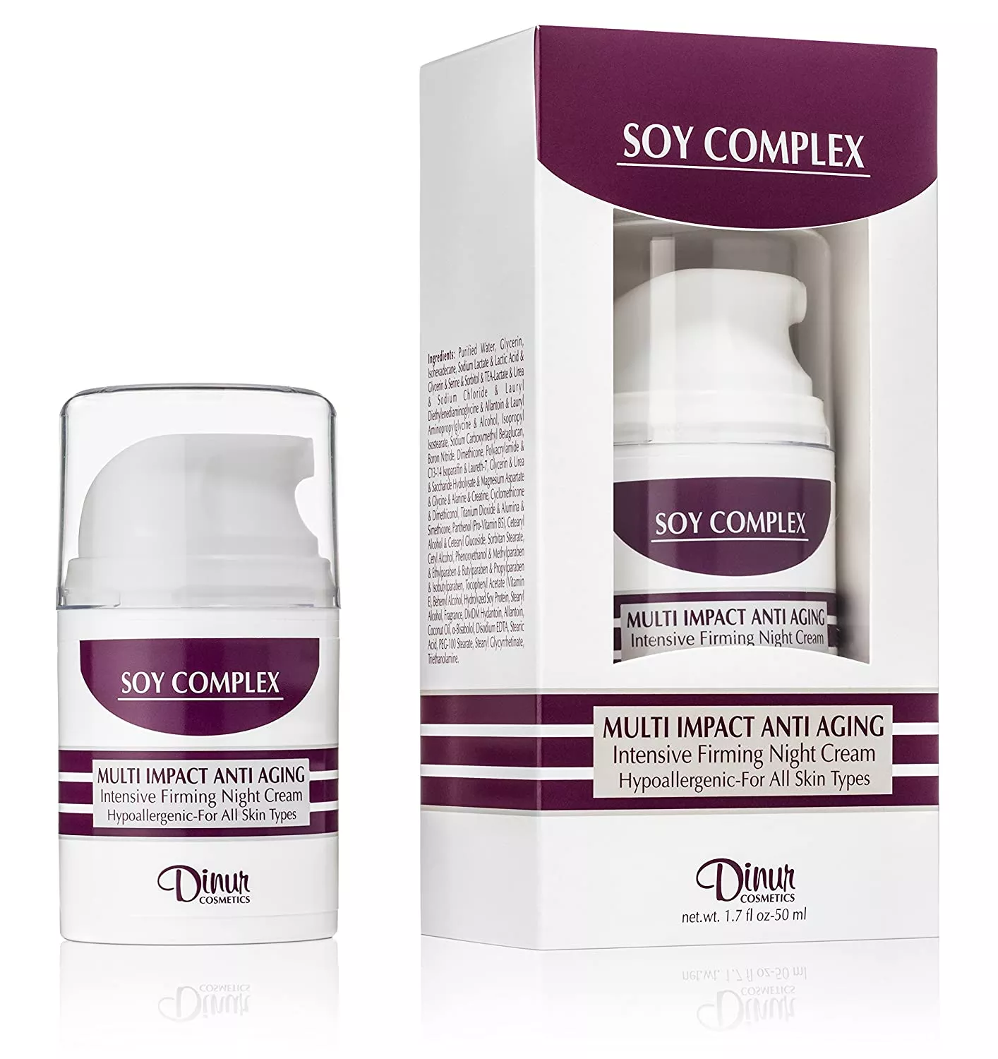 Dinur Soy Complex Multi Impact Anti-Aging Intensive Moisturizer Cream 1.7 Oz.