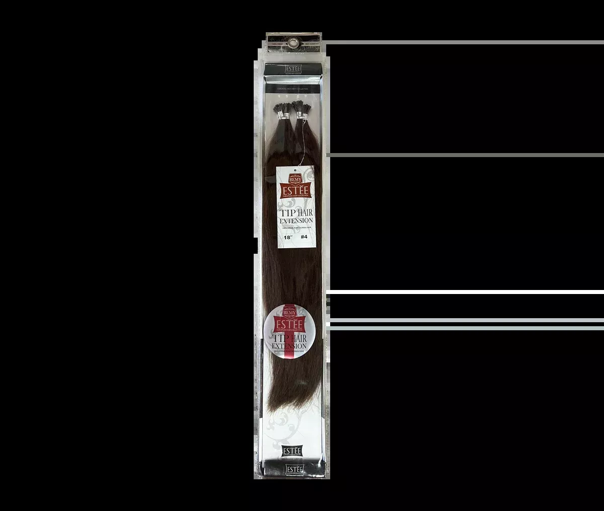 Estee Remy Tip Hair Extension Silver 18" #4