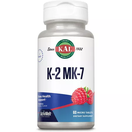 KAL Supplements K-2 MK-7 ActivMelt GF Raspberry - 60 Tablets