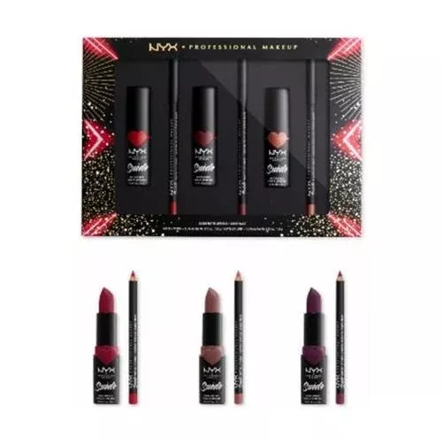 NYX Professional Suede Matte Lipstick And Liner Holiday Kit