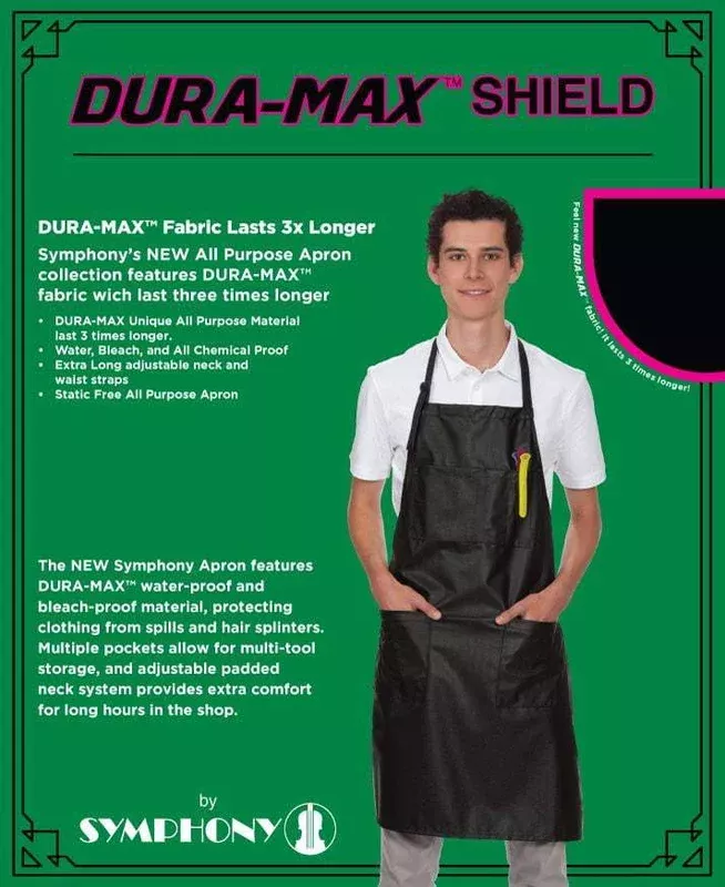 Symphony dura max unisex black apron